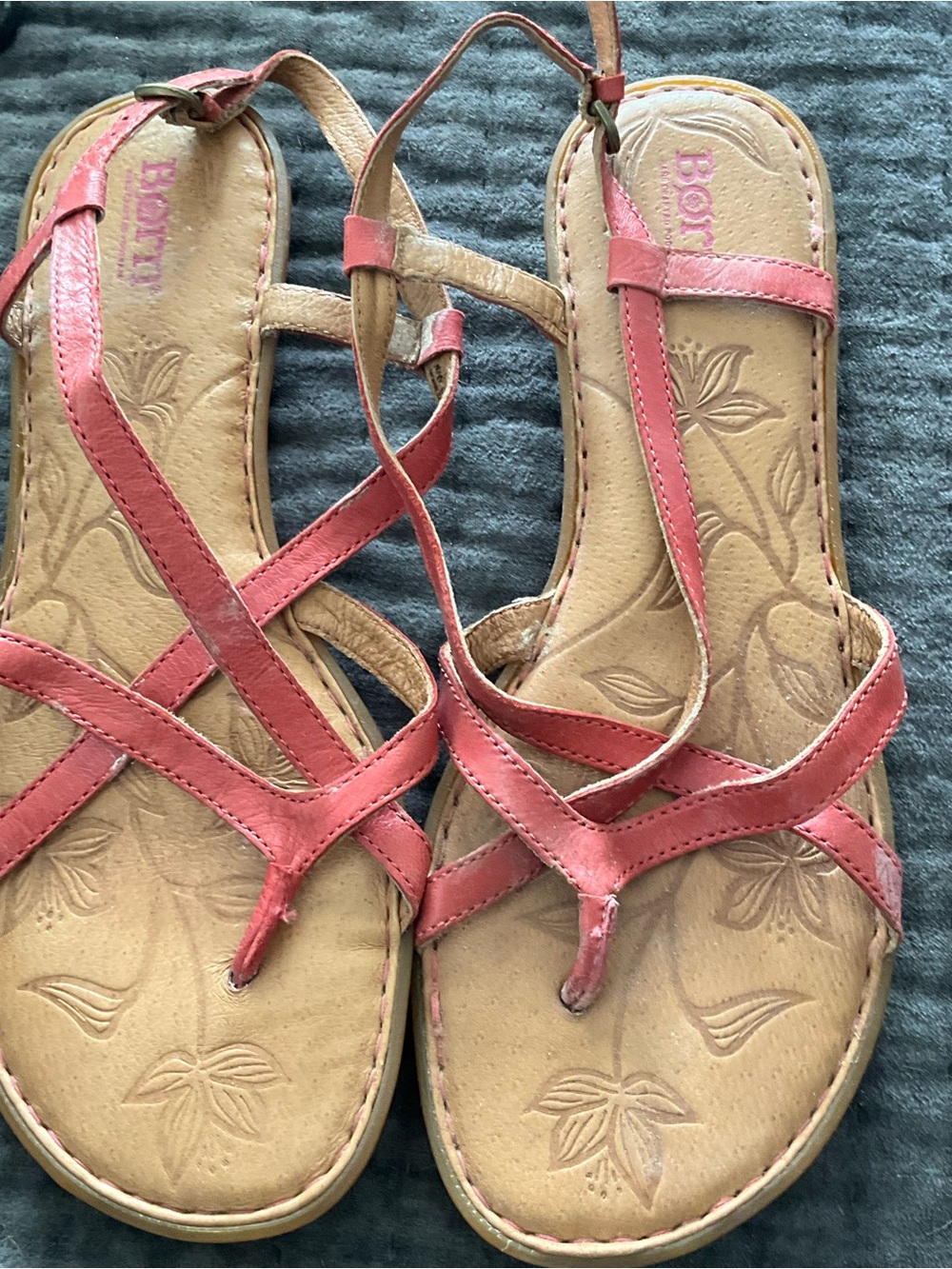 Born Pink Leather Strappy Sandals